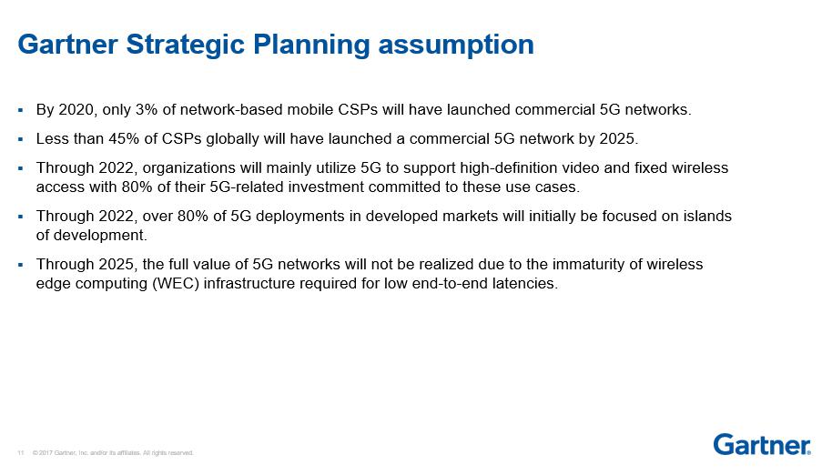 Gartner警示5G产业认知：LTE在未来五年内仍是主流架构