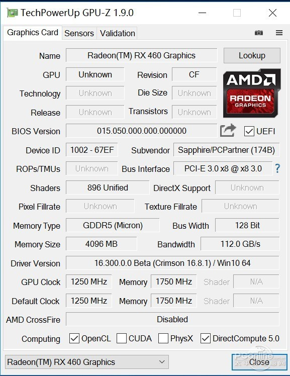 AMD RX 460显卡评测+拆解：与RX470超白金用料基本一致 性能表现中规中矩